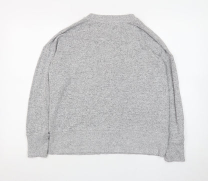 Next Women’s Grey Knit Long Sleeve Crew Neck Basic Top Size 14P