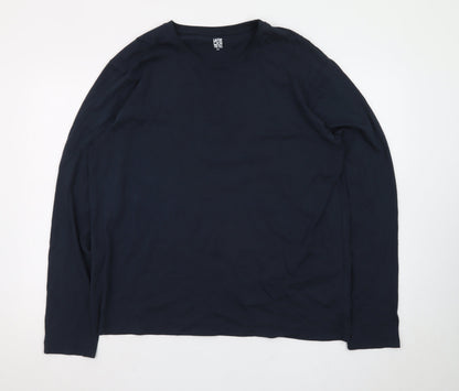 La Redoute Collections Men’s Blue 2XL Long Sleeve Cotton T-Shirt