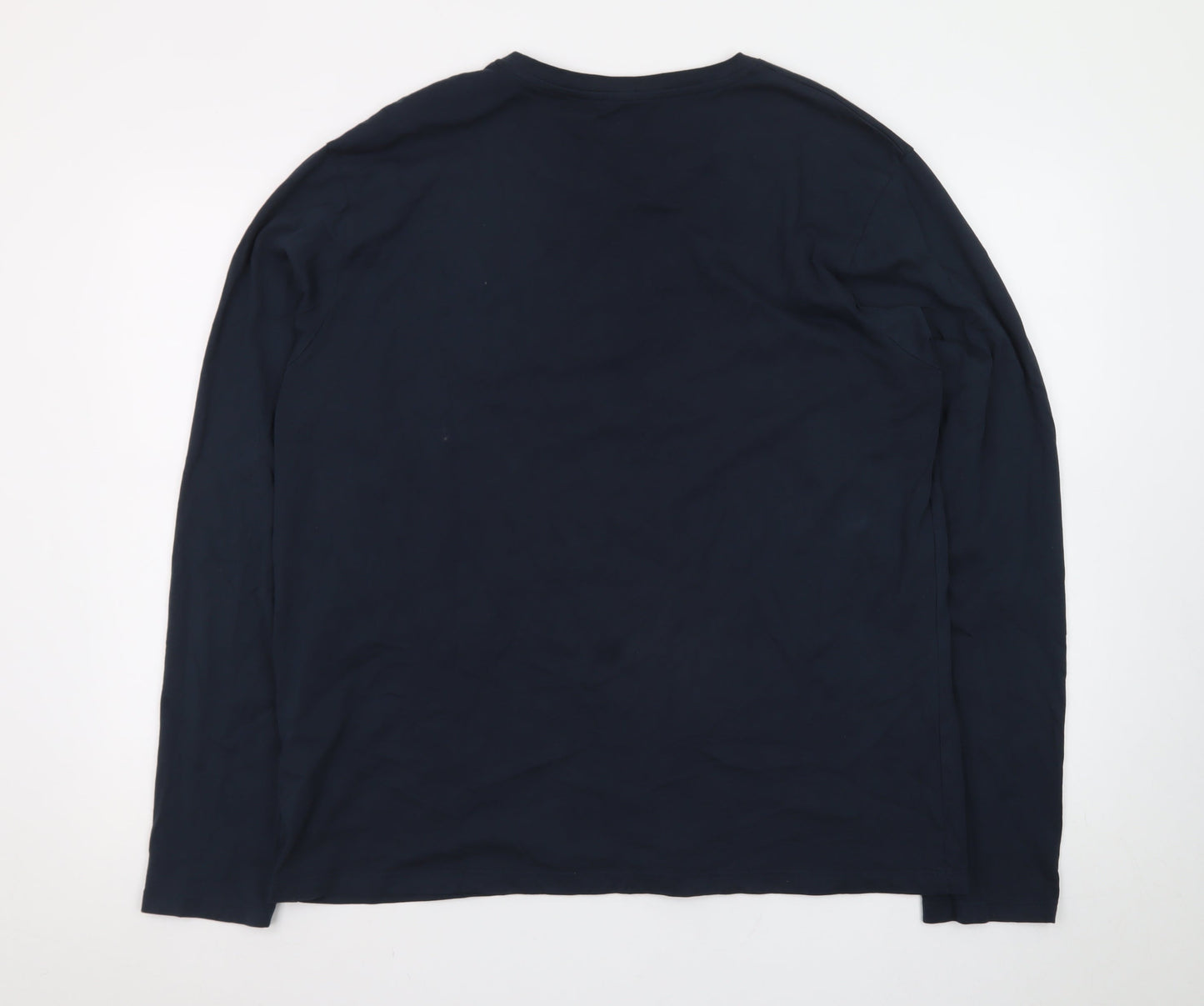 La Redoute Collections Men’s Blue 2XL Long Sleeve Cotton T-Shirt