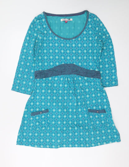 Mudd & Water Women’s Blue Geometric A-Line Cotton Dress Size 12