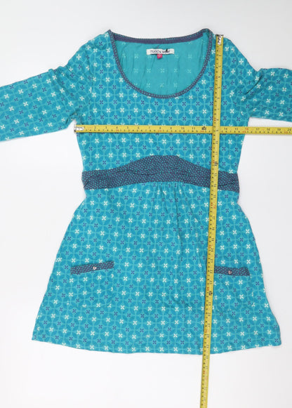 Mudd & Water Women’s Blue Geometric A-Line Cotton Dress Size 12