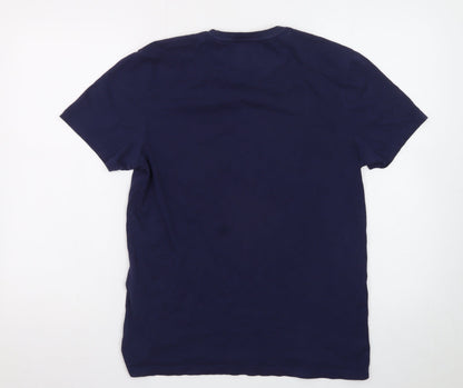 Lyle & Scott Men's Blue Colourblock Pocket Cotton T-Shirt Size S