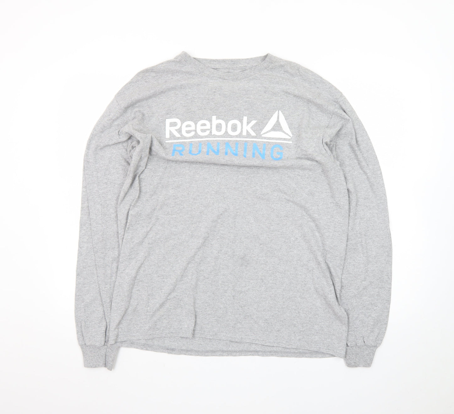 Reebok Men's Grey Long Sleeve Running T-Shirt Size L