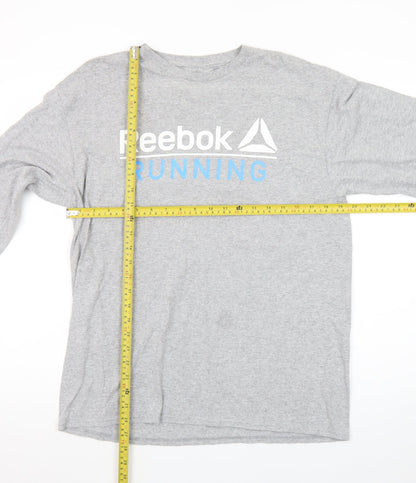 Reebok Men's Grey Long Sleeve Running T-Shirt Size L