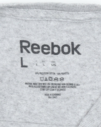Reebok Men's Grey Long Sleeve Running T-Shirt Size L