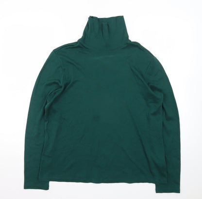 L.L.Bean Men's Green XL Roll Neck Long Sleeve Cotton T-Shirt