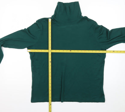 L.L.Bean Men's Green XL Roll Neck Long Sleeve Cotton T-Shirt