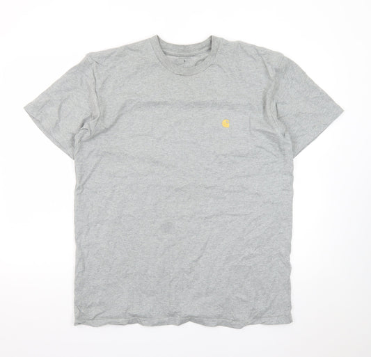 Carhartt Work in Progress Grey Crew Neck T-Shirt Men's Large Cotton