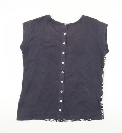 White Stuff Women’s Blue Short Sleeve Jersey Blouse Size 10