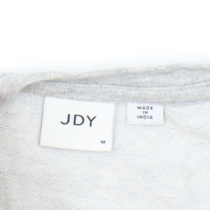 JDY Women's Grey Ruffle Hem Long Sleeve Tunic Blouse Size M