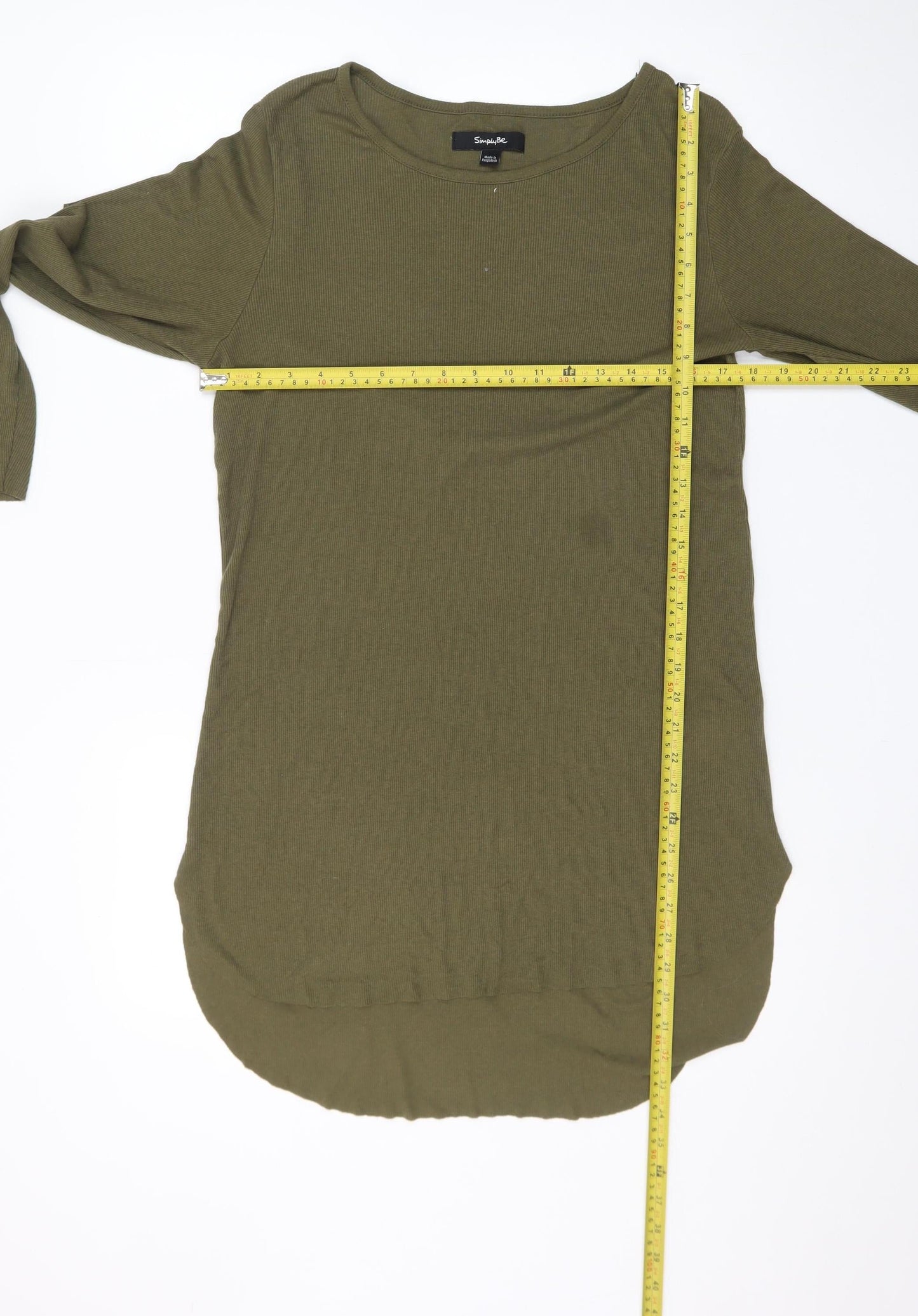 SimplyBe Women Green Size 16 3/4 Sleeve Jersey T-Shirt Dress