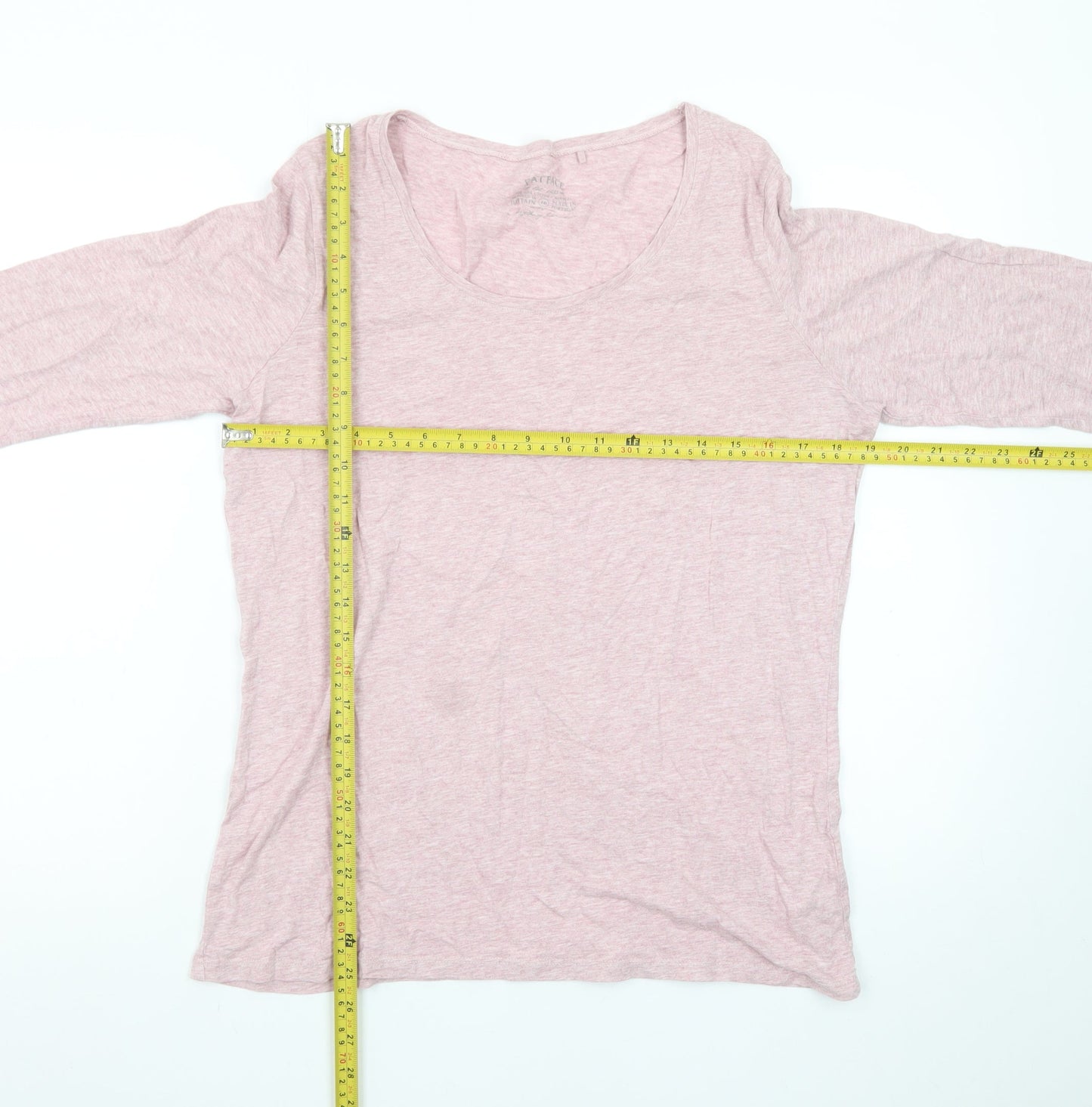 FatFace Women Pink 3/4 Sleeve Cotton Basic T-Shirt UK 10