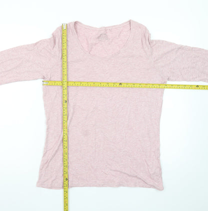 FatFace Women Pink 3/4 Sleeve Cotton Basic T-Shirt UK 10
