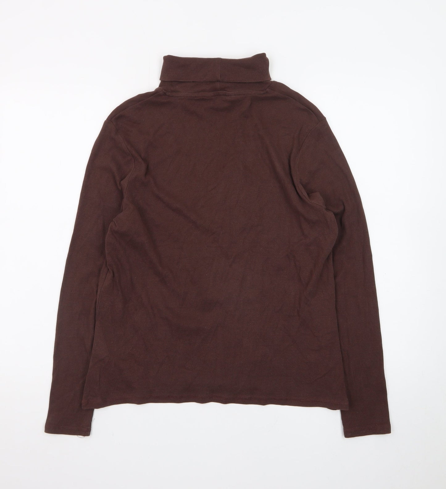 Marks and Spencer Women Brown Roll Neck Long Sleeve Jersey Top Size 18