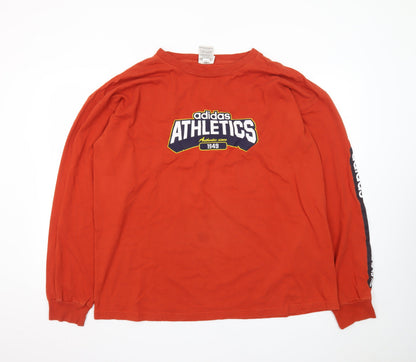 Adidas Men's Red Long Sleeve Athletics Graphic T-Shirt XL