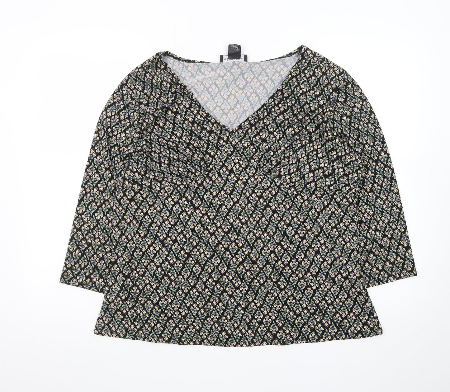 Elementz Women's Multicoloured Floral V-Neck Tunic Blouse XL