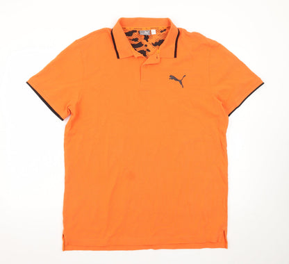 Puma Men's Orange XL Performance Polo Shirt Short Sleeve