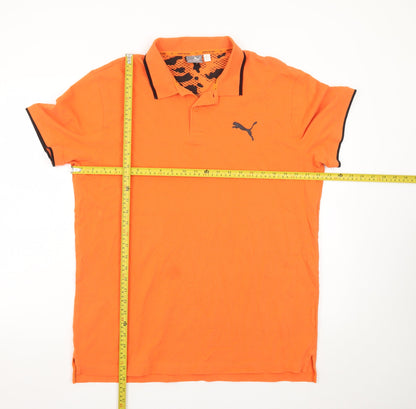 Puma Men's Orange XL Performance Polo Shirt Short Sleeve