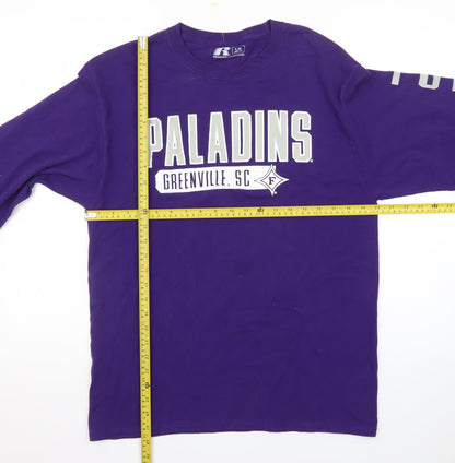 Russell Men Purple Paladins Long Sleeve Crew Neck Graphic T-Shirt Size L