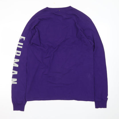 Russell Men Purple Paladins Long Sleeve Crew Neck Graphic T-Shirt Size L
