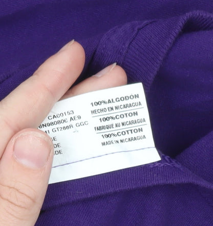 Russell Men Purple Paladins Long Sleeve Crew Neck Graphic T-Shirt Size L