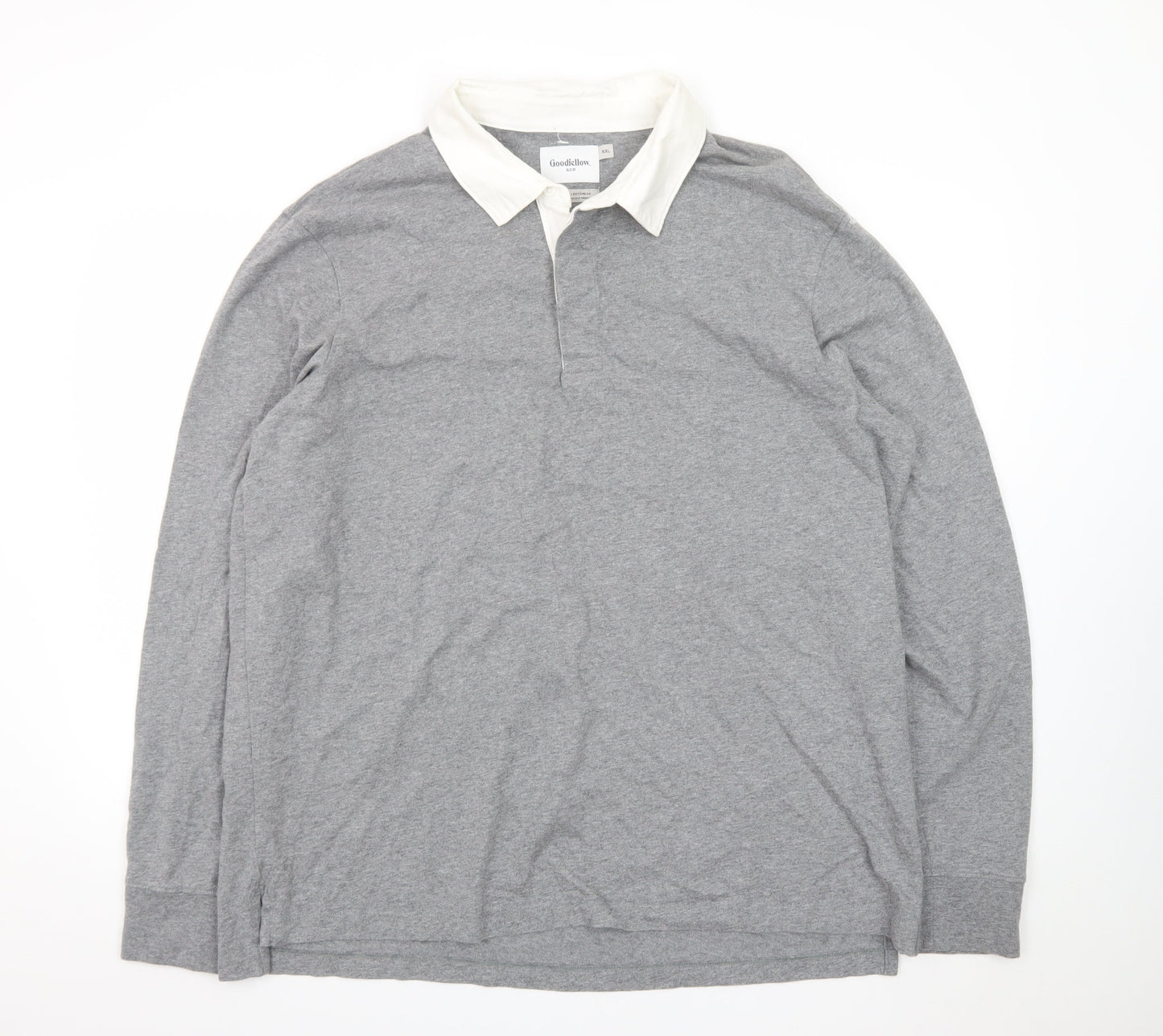 Goodfellow & Co Men's Grey Long Sleeve Polo Shirt XXL