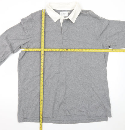 Goodfellow & Co Men's Grey Long Sleeve Polo Shirt XXL