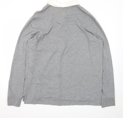Goodfellow & Co Men's Grey Long Sleeve Polo Shirt XXL