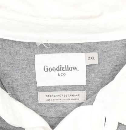 Goodfellow & Co Men's Grey Long Sleeve Polo Shirt XXL