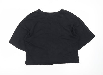 Grayson Threads Women's Black Cropped Cotton Graphic T-Shirt Size S