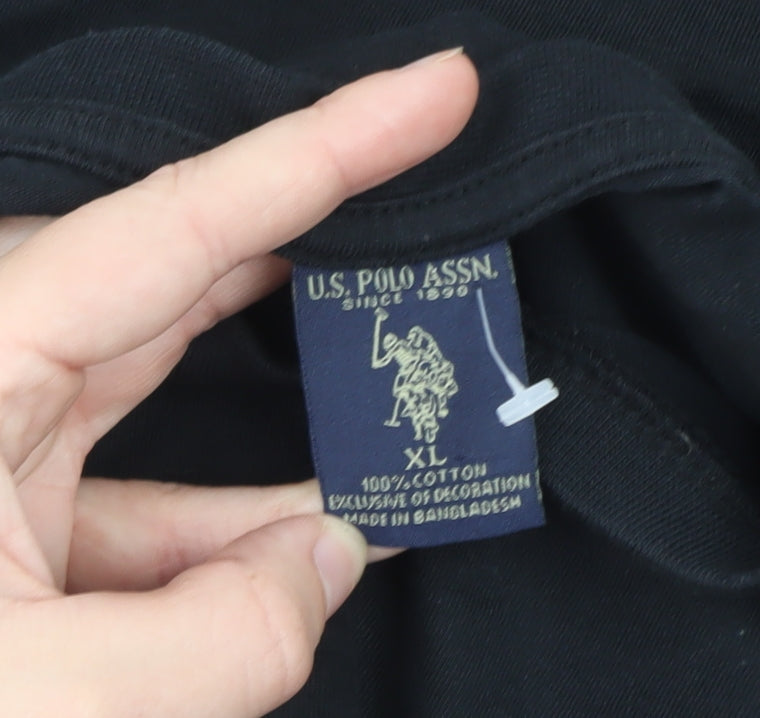 U.S. Polo Assn. Men's Black XL Cotton Crew Neck Short Sleeve T-Shirt