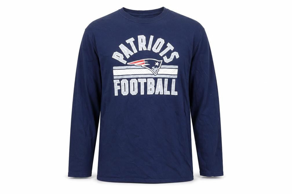 NFL Team Apparel Men's Blue XL Long Sleeve Patriots Football T-Shirt