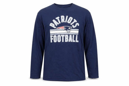 NFL Team Apparel Men's Blue XL Long Sleeve Patriots Football T-Shirt