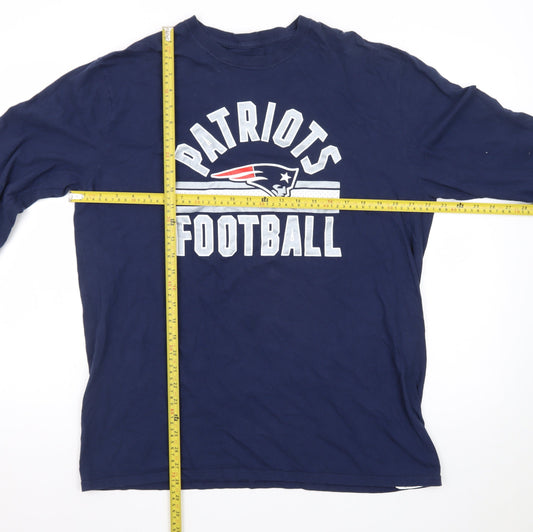 NFL Team Apparel Men's Blue XL Long Sleeve Patriots Football T-Shirt