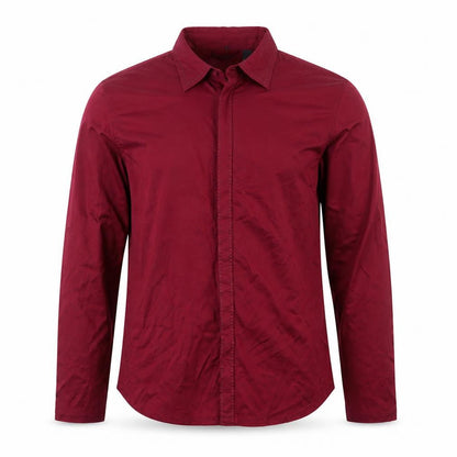DKNY JEANS Men's Red Cotton Long Sleeve Button-Up Shirt M