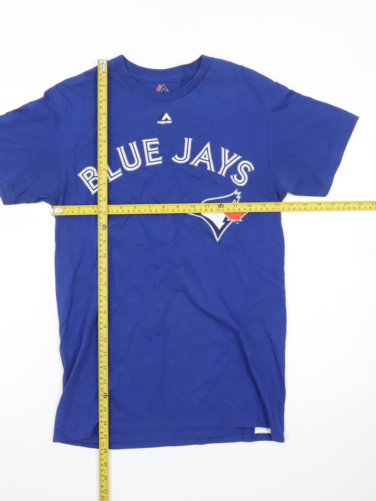Majestic Men’s Blue Jays Blue Graphic Crew Neck Cotton T-Shirt Size S