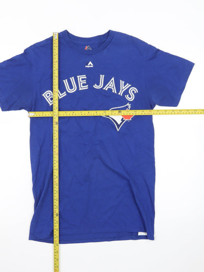 Majestic Men’s Blue Jays Blue Graphic Crew Neck Cotton T-Shirt Size S