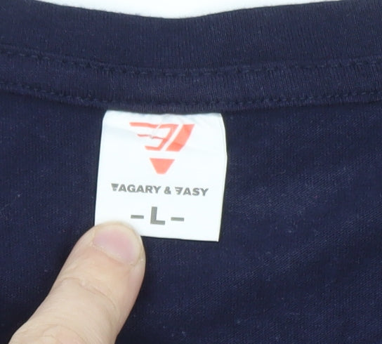 Vagary & Easy Men’s Blue Yellowstone Graphic Long Sleeve T-Shirt L