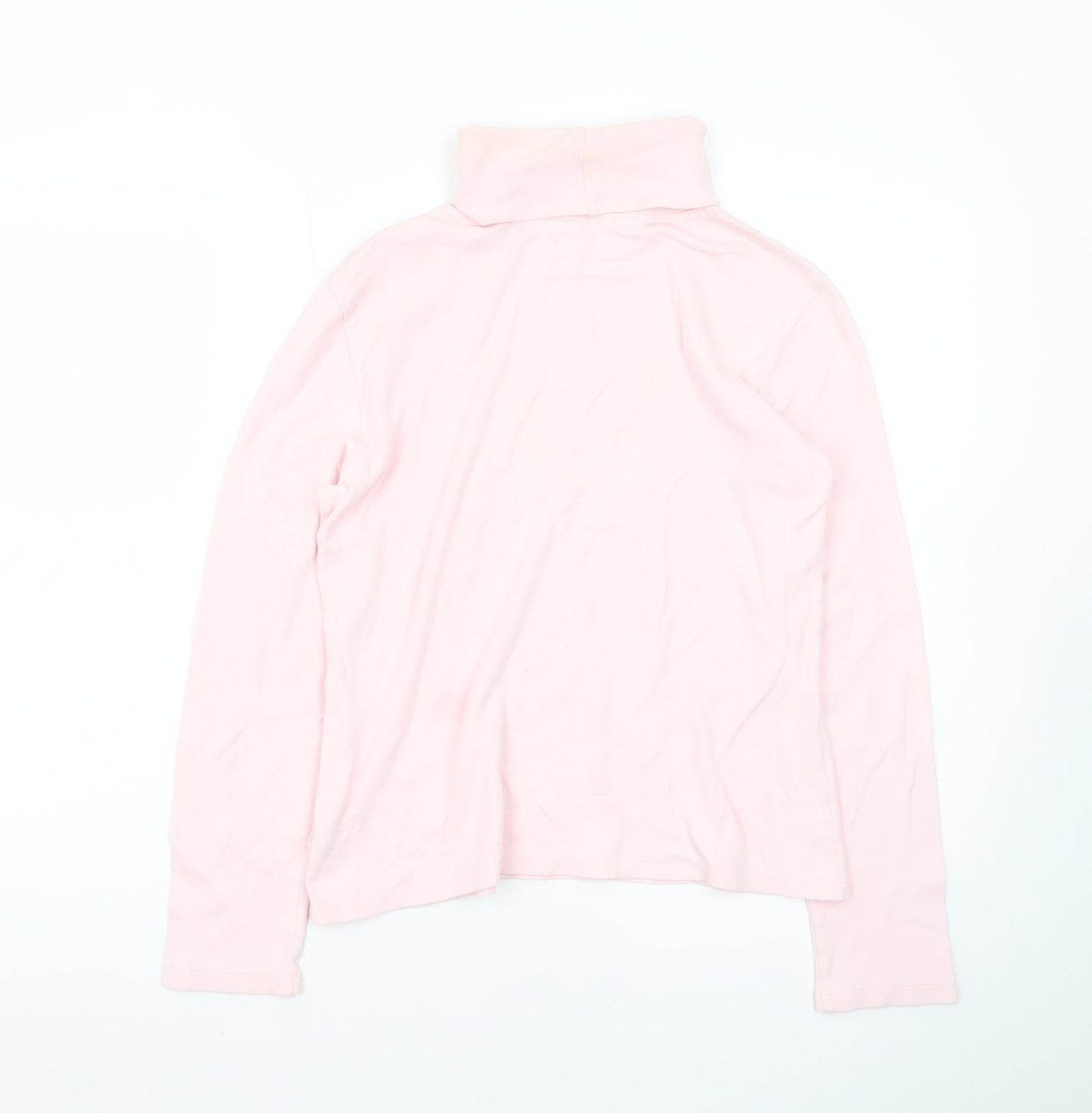 St. John's Bay Women's Pink Roll Neck Long Sleeve Cotton Top M