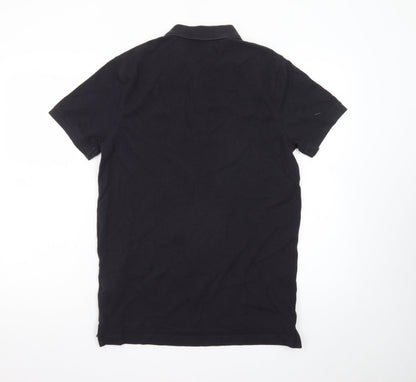 Tommy Hilfiger Men's Black Slim Fit Colourblock Polo Shirt M