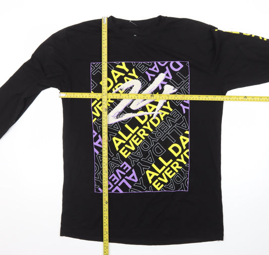 Launder Men's Black Long Sleeve Graphic T-Shirt Size L