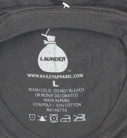 Launder Men's Black Long Sleeve Graphic T-Shirt Size L