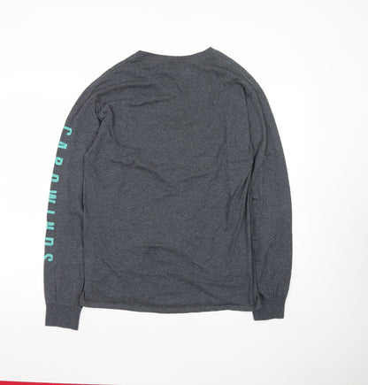 Fruit of the Loom Men's Grey Long Sleeve Carowinds Graphic T-Shirt Size M