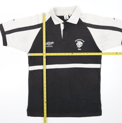 Cotton Traders Men's Black Rugby Polo Shirt Size M Sportswear