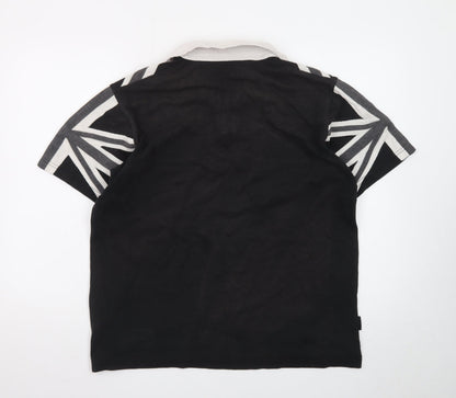 Guinness Men's Black Union Jack Polo Shirt Size M Cotton Regular Fit