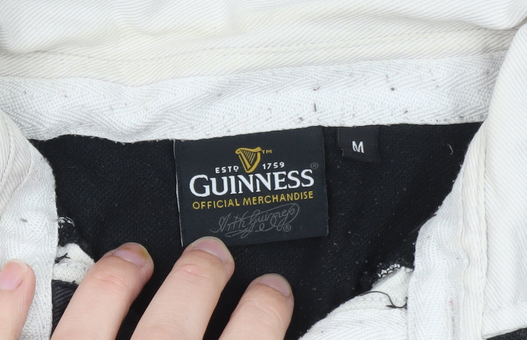 Guinness Men's Black Union Jack Polo Shirt Size M Cotton Regular Fit