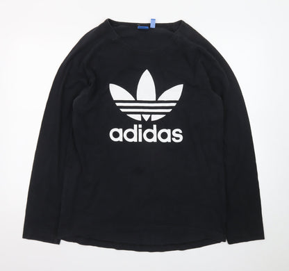 Adidas Men's Black Long Sleeve Crew Neck Graphic T-Shirt Size L