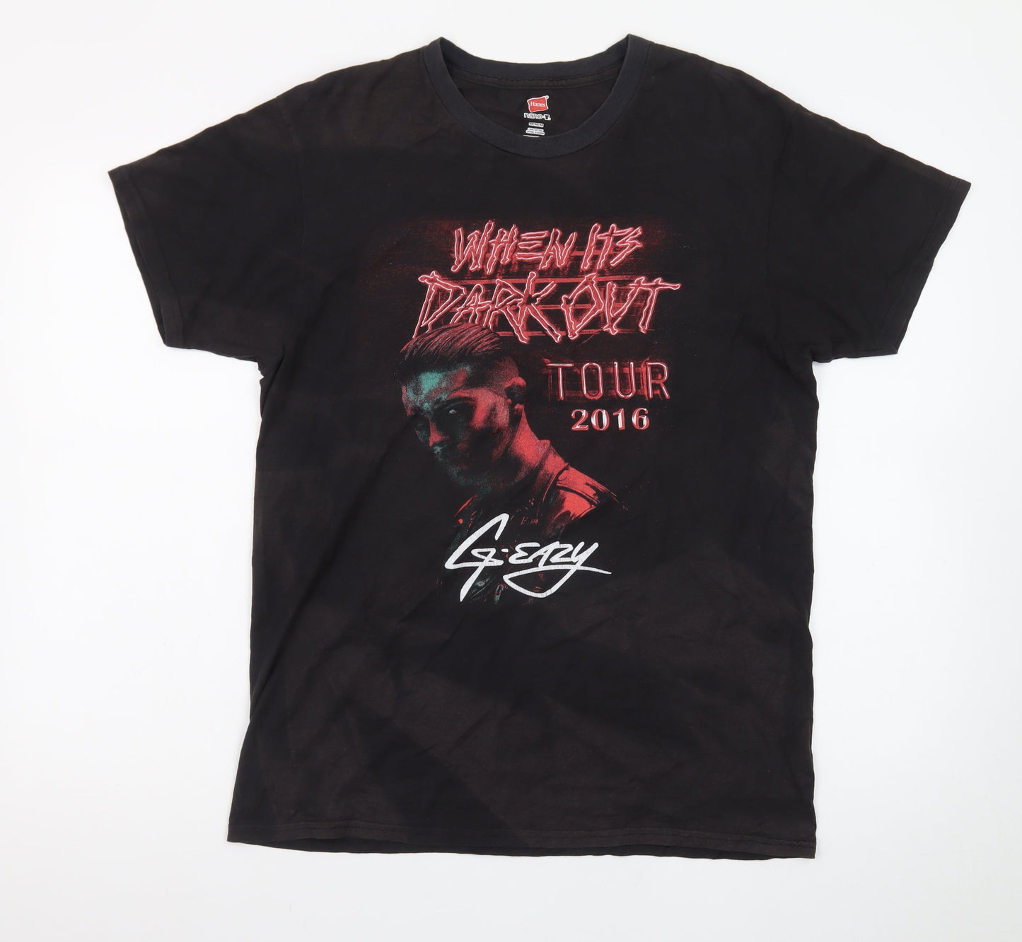 Hanes Men's Black G-Eazy 2016 Tour Graphic Cotton T-Shirt M