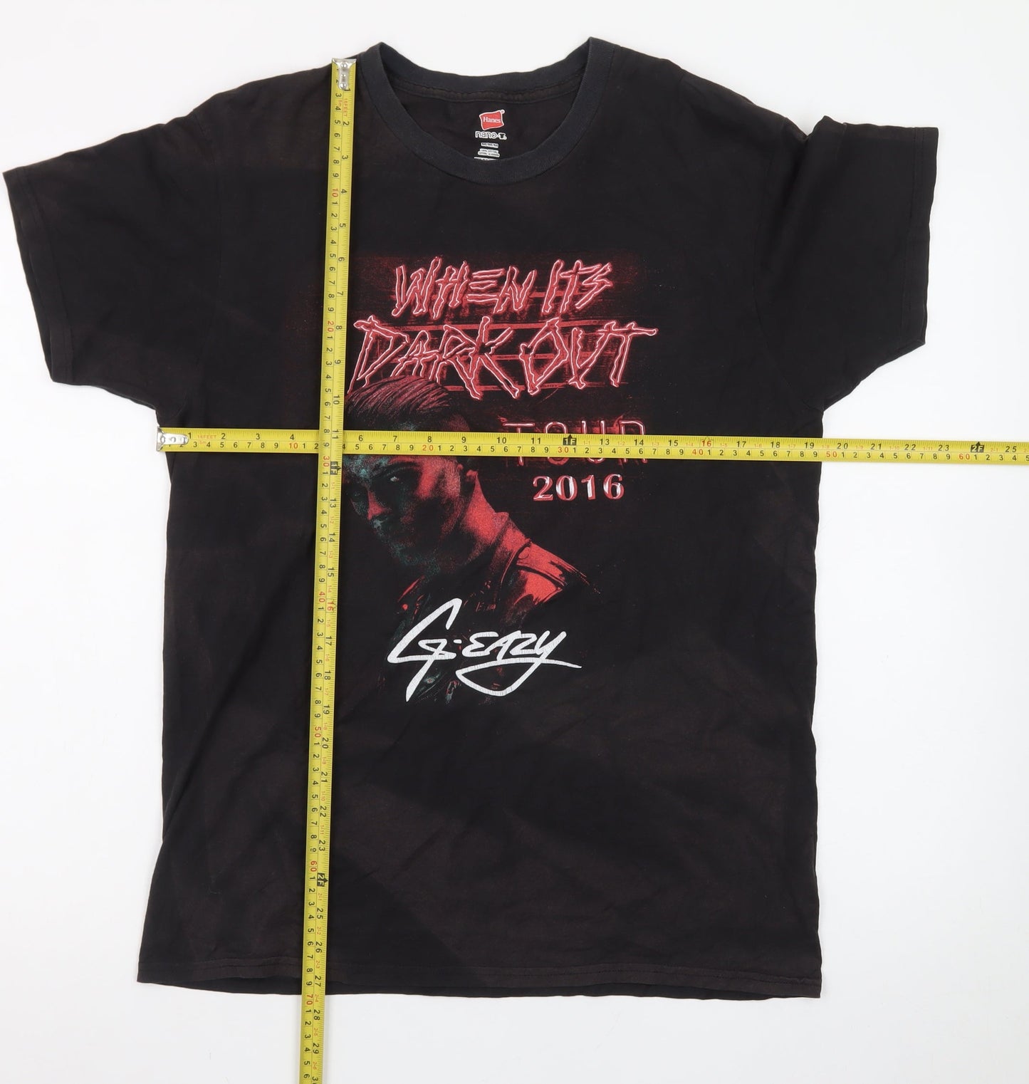 Hanes Men's Black G-Eazy 2016 Tour Graphic Cotton T-Shirt M