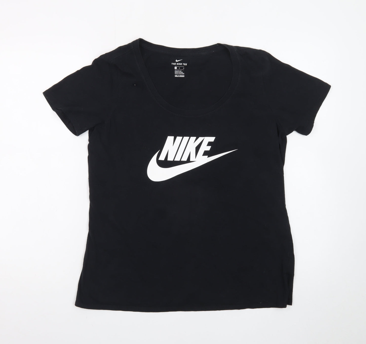 Nike Womens Black Athletic Fit T-Shirt Medium Short Sleeve Sports Tee